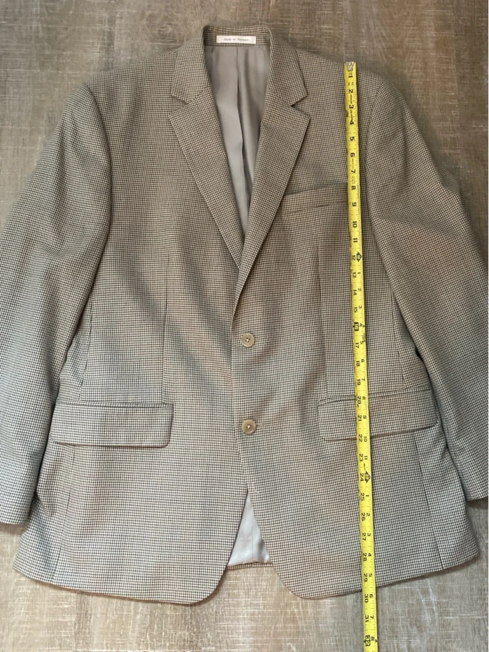Michael Kors Men’s Blazer Sport Coat 40R Houndstooth Plaid Suit Jacket Classic